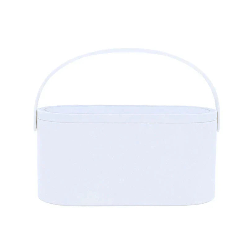 Cosmetic Organizer Box With LED Lighted Mirror